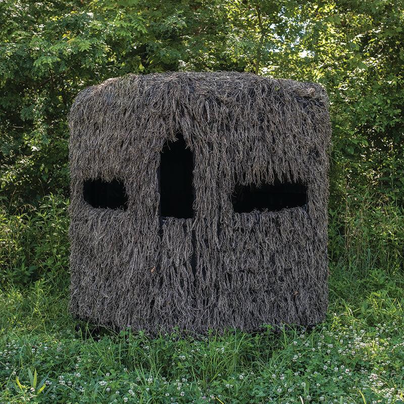 Soft Side 360° Ghillie Deluxe 6×6 ground blind with camo cover for all-around concealment
